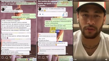 Neymar se defiende y publicó los supuestos WhatsApps con la mujer que le acusa de violación