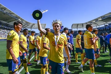 Alvaro Fidalgo of America during the game between America and Tigres UANL as part Super Copa MX, Liga BBVA MX match, at the Dignity Health Sports Park, Stadium, on June 30, 2024 in Los Angeles, California, United States.