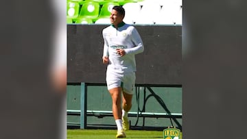 El colombiano se mostró activo en el entrenamiento del club mexicano. El mediocampista no renovará con su equipo y este sábado se disputará el cierre del torneo frente a Puebla.