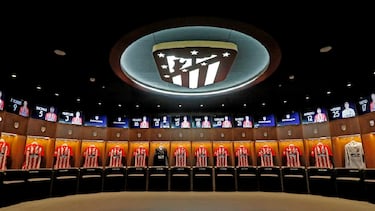 Vestuario del Atltico de Madrid en el Civitas Metropolitano.