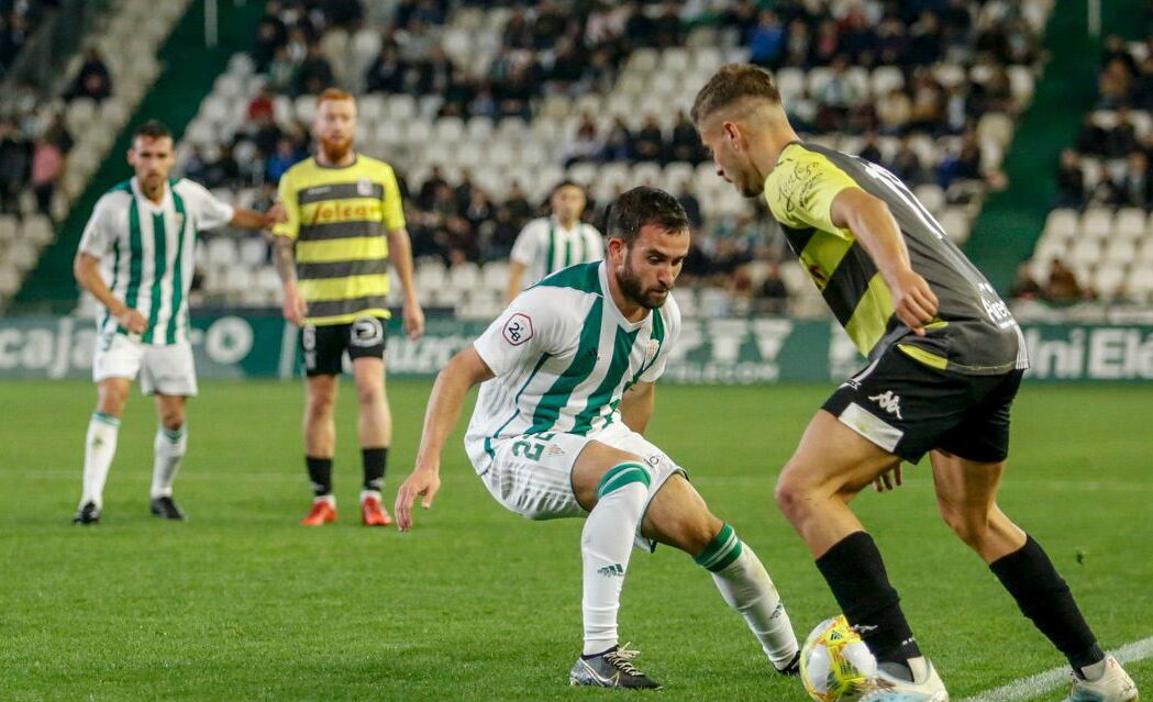 Sebas Moyano, en el partido ante el Sanluqueño en 2019