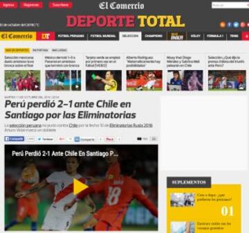 La dura reacción de los medios peruanos tras caída ante Chile