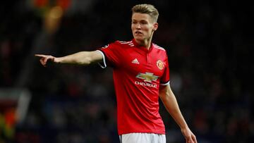 Scott McTominay en el Manchester United-Benfica de la fase de grupos de la Champions.