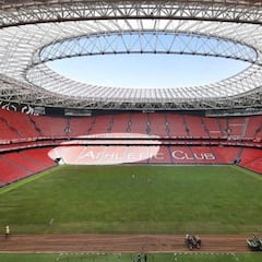 Se reimplanta el césped de San Mamés