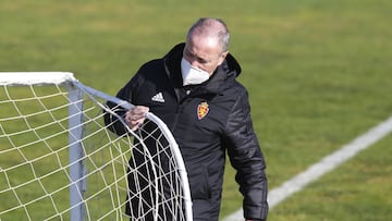 Juan Ignacio Martínez, durante un entrenamiento del Real Zaragoza.