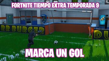 Fortnite Battle Royale - Desafío de Tiempo Extra Temporada 9: marca un gol en un campo cubierto