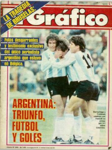 La revista concentró sus informes en el tema futbolístico. Argentina ganó 3-1 con goles de Pasculli y Burruchaga. Por Colombia, descontó Prince. El juego de Maradona con la naranja no fue mencionado.