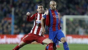 Lucas, en el Bar&ccedil;a-Atl&eacute;tico de Copa.