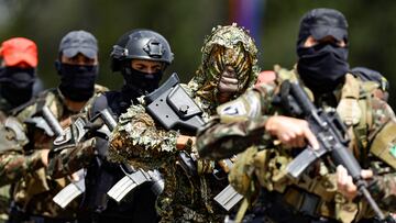 Soldiers of Brazilian armed forces participate in a parade during Army Day celebrations in Brasilia, Brazil, April 19, 2024. REUTERS/Ueslei Marcelino