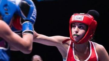 La boxeadora española María González, durante un combate.