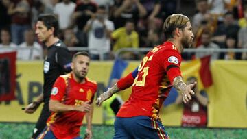05/09/19 PARTIDO CLASIFICACION EUROCOPA 2020
RUMANIA - SELECCION ESPAÑOLA ESPAÑA
PENALTI A CEBALLOS
GOL 0-1 SERGIO RAMOS ALEGRIA