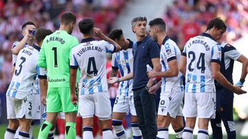 Momento del partido de LaLiga EA Sports entre el Atlético de Madrid y la Real Sociedad.
