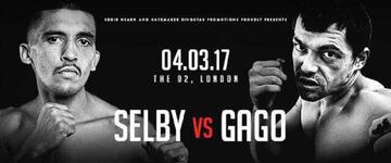 Cartel promocional del Selby vs Gago, que tendrá lugar el 4 de marzo en el O2 Arena de Londres.