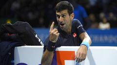 Novak Djokovic, relajado y de broma.