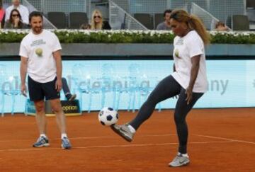  Dani Rovira y Serena Williams durante los partidos benéficos del Charity Day, un acto a beneficio de las fundaciones del tenista Rafa Nadal  y el portero del Real Madrid Iker Casillas, que destinarán el dinero a niños desfavorecidos.