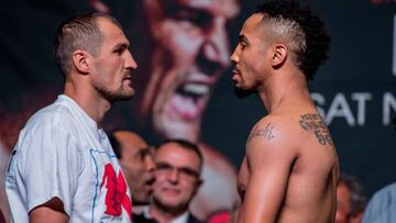 Andre Ward y Sergey Kovalev, en el pesaje antes de uno de sus combates.