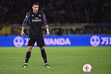 Ronaldo stands over a free kick