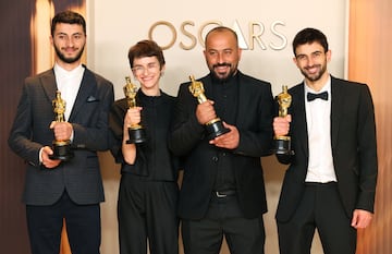 Basel Adra, Rachel Szor, Hamdan Ballal y Yuval Abraham consiguen el oscar por la cinta 'No other land', documental sobre el conflicto israel-palestino.