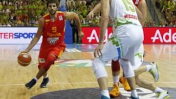 Ricky Rubio, en le partido ante Eslovenia.