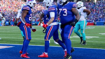Josh Allen threw for three touchdowns as the Buffalo Bills hung on to take down the Miami Dolphins in a thrilling shootout from Orchard Park.