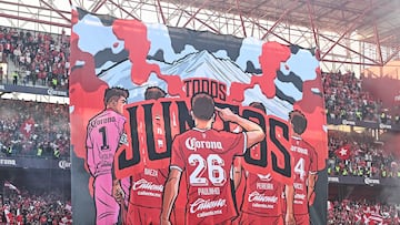 Este es el tifo que la afición del Toluca presentó previo al partido ante América.