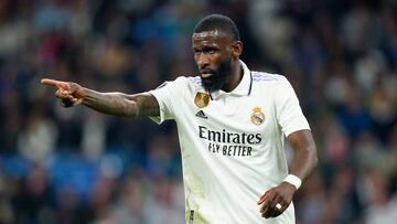Antonio Rudiger of Real Madrid during the UEFA Champions League match, round of 16, 2nd leg between Real Madrid and Liverpool FC played at Santiago Bernabeu Stadium on March 15, 2023 in Madrid, Spain. (Photo by Pressinphoto / Icon Sport)