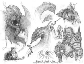 Diablo 3 en blanco y negro: bocetos e ilustraciones