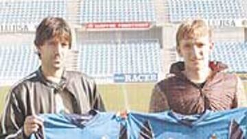 <b>FICHAJES. </b>Belenguer y Diego Rivas fueron presentados ayer como jugadores del Getafe.