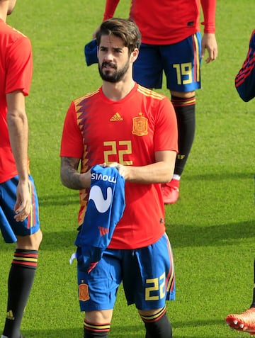 Isco, with the Spain squad in Las Rozas today.