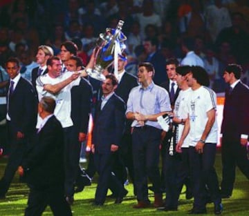 Celebración en el estadio Santiago Bernabéu.