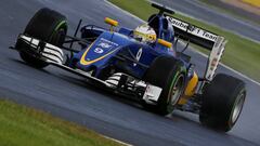 Ericsoon, al volante de su Sauber en la carrera de Silverstone.