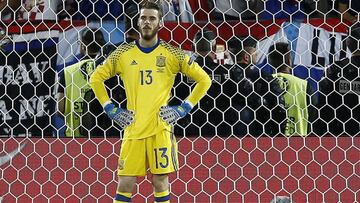 David de Gea in goal for Spain against Croatia at Euro 2016.