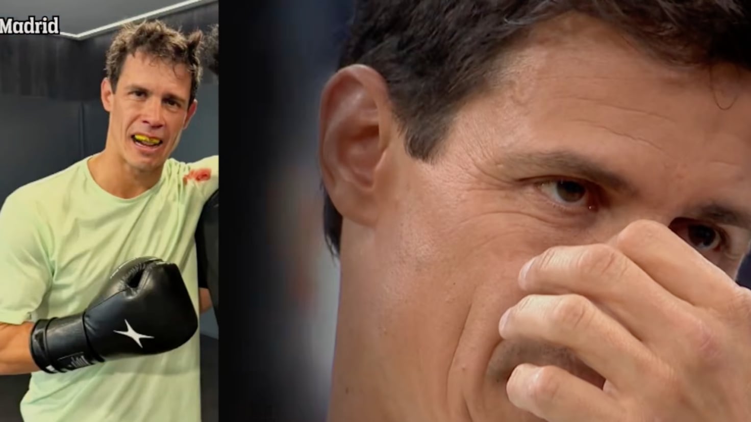 Edu Aguirre tras el incidente de entrenamiento