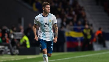 Gonzalo Montiel of Argentina during the friendly match between Argentina vs Venezuela, Wanda Metropolitano Stadium,  Madrid, Spain - 22 MAR 2019.