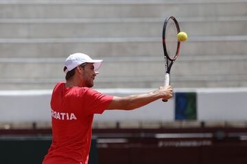 Croacia se pone a punto para enfrentar a Colombia en la Copa Davis.