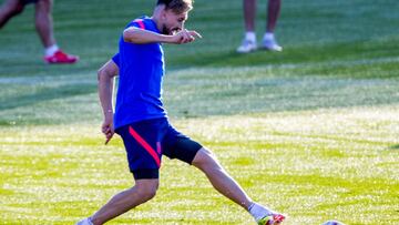 Herrera, en el entrenamiento del Atlético.