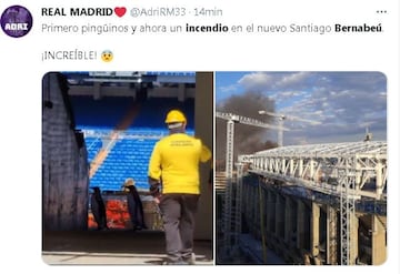 Los memes del incendio en las obras del Bernabéu