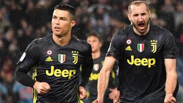 Ronaldo with team mate Chiellini, who has also marveled at his team mate's work ethic.