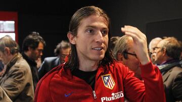 Filipe Luis, en la presentación del campus del Atlético.