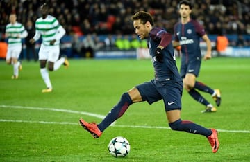 Neymar in action against Celtic last night