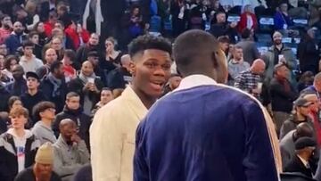 Tchouameni vio el partido entre los Bulls y los Pistons en Par¨ªs mientras el Madrid se jugaba el pase a cuartos ante el Villarreal.