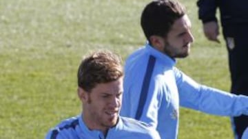 Ansaldi, en un entrenamiento.