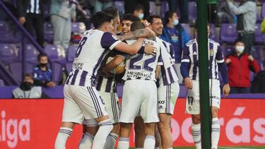 13/11/21 PARTIDO SEGUNDA DIVISION REAL VALLADOLID - FUENLABRADA OSCAR PLANO GOL 3-0 ALEGRIA