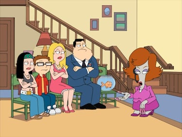 La familia Smith lidia con un padre agente de la CIA, un extraterrestre borracho y un pez que habla. Humor irreverente y sátira política.