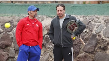 Iquique, 12 de Julio 2016.
 Tenis, Copa Davis entrenamiento de Chile. 
 En el Club de Tenis Huayquique se realizo el entrenamiento de Chile antes de la segunda ronda del Grupo I contra Colombia en Copa Davis. En la imagen, Marcelo Rios y Nicolas Massu.
 Alex D&Atilde;&shy;az D&Atilde;&shy;az/Photosport.