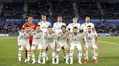 El once titular del Real Madrid en el 0-0 ante el Getafe.