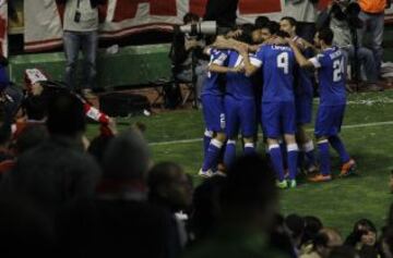 0-3. Ander Herrera celebra el tercer tanto con sus compañeros.