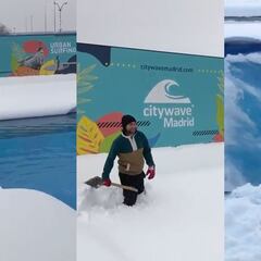 Rizando el rizo de lo extremo: surf en Madrid entre la nieve de Filomena