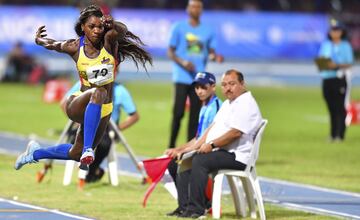 Caterine Ibargüen gana la medalla de oro en el salto triple de los Juegos Centroamericanos y del Caribe Barranquilla 2018. Urrutia fue medalla de plata