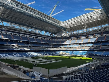 Así avanzan en las fechas navideñas las obras en el interior del Santiago Bernabéu.